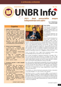 Newsletter Retrospectiv UNBR#15 Info 2021: Anul provocārilor asupra independenței avocaților